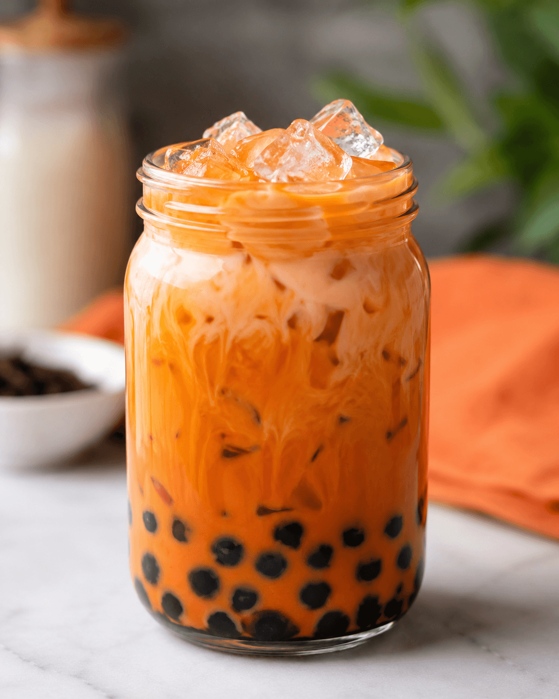 Thai Iced Tea with Boba